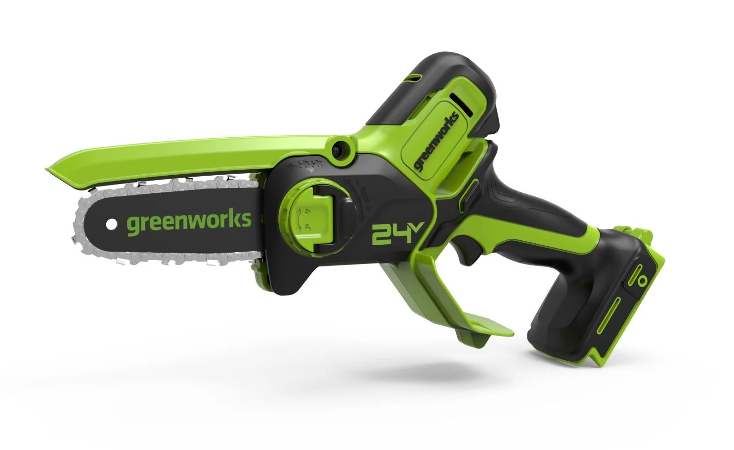 Motosierra Mini Greenworks 24V – Espada 4” | Batería y Cargador